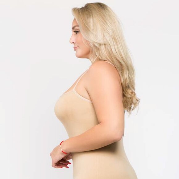 Lady's Solid Seamless Long Cami Top - Picture 2 of 5